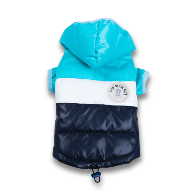 Warmy Negro y Azul - Chaqueta Impermeable de Invierno para Mascotas