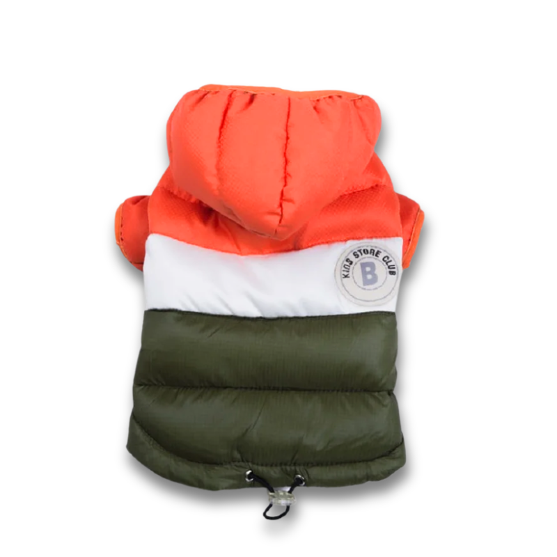 Warmy Naranja y Verde - Chaqueta Impermeable de Invierno para Mascotas