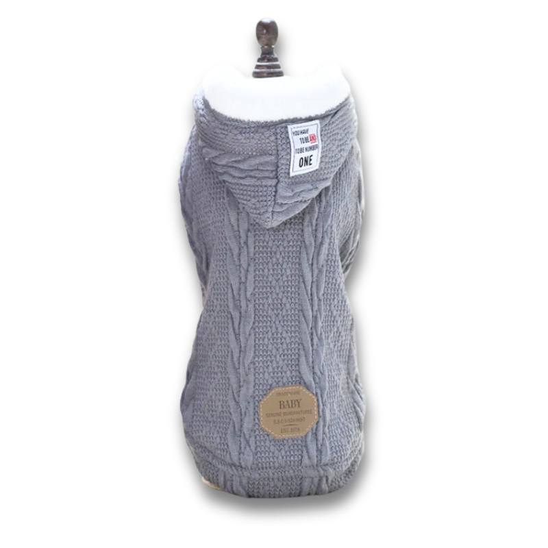 Vivid Gris - Abrigo Elegante de Invierno con Capucha para Mascotas