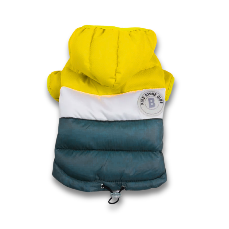 Warmy Azul y Amarillo - Chaqueta Impermeable de Invierno para Mascotas