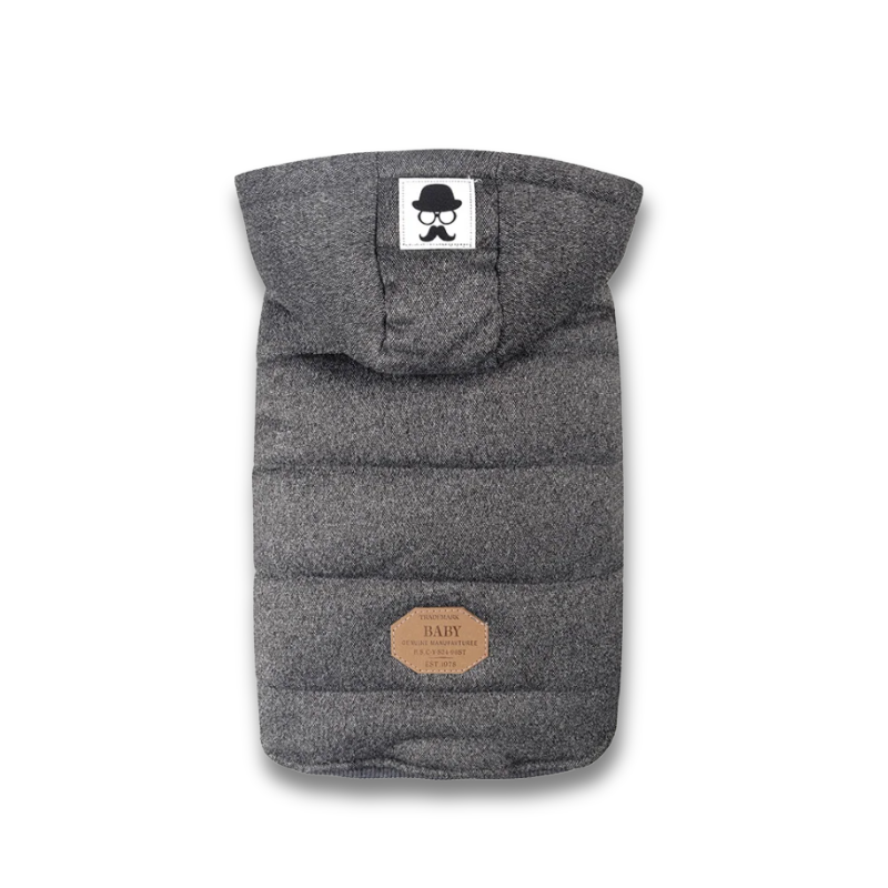 Pawsy Gris - Abrigo de Invierno con Capucha para Mascotas