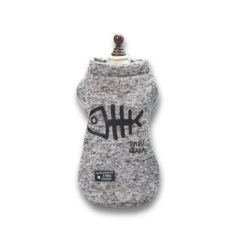 ChicPup Gris - Sudadera de Invierno con Capucha para Mascotas