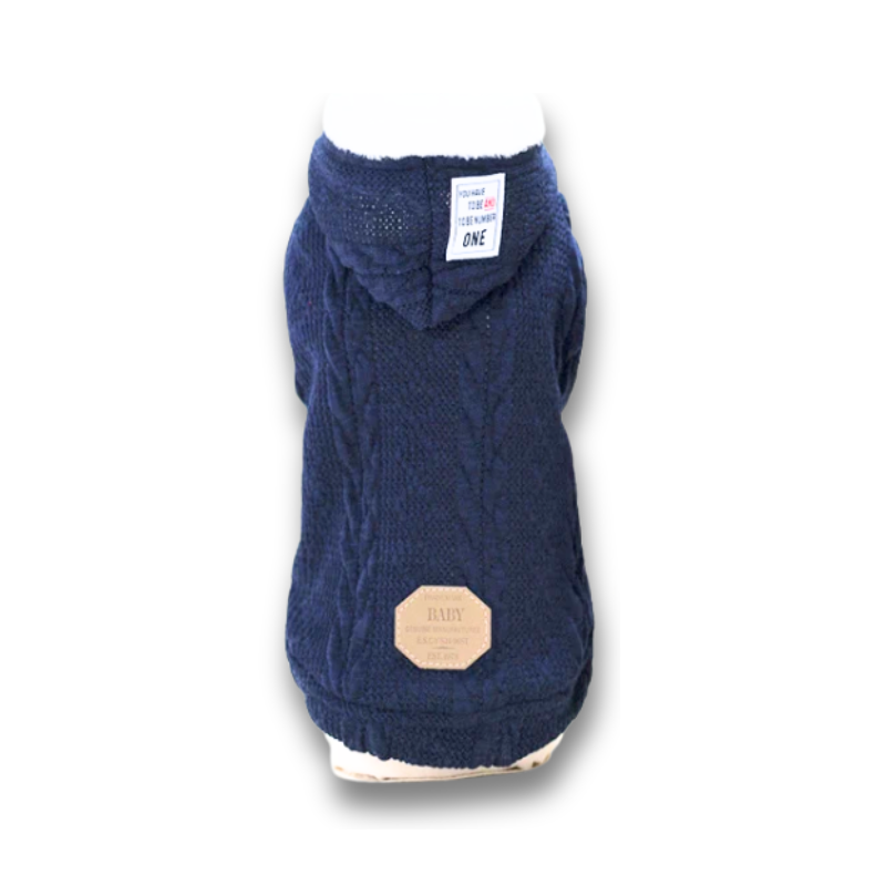Vivid Azul - Abrigo Elegante de Invierno con Capucha para Mascotas