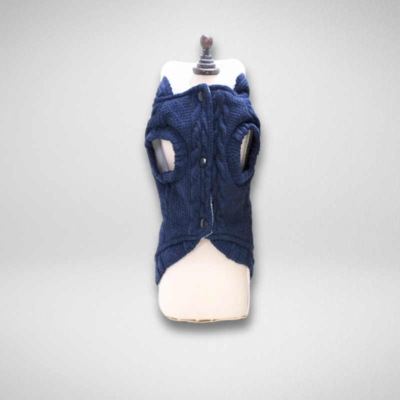 Vivid Azul - Abrigo Elegante de Invierno con Capucha para Mascotas