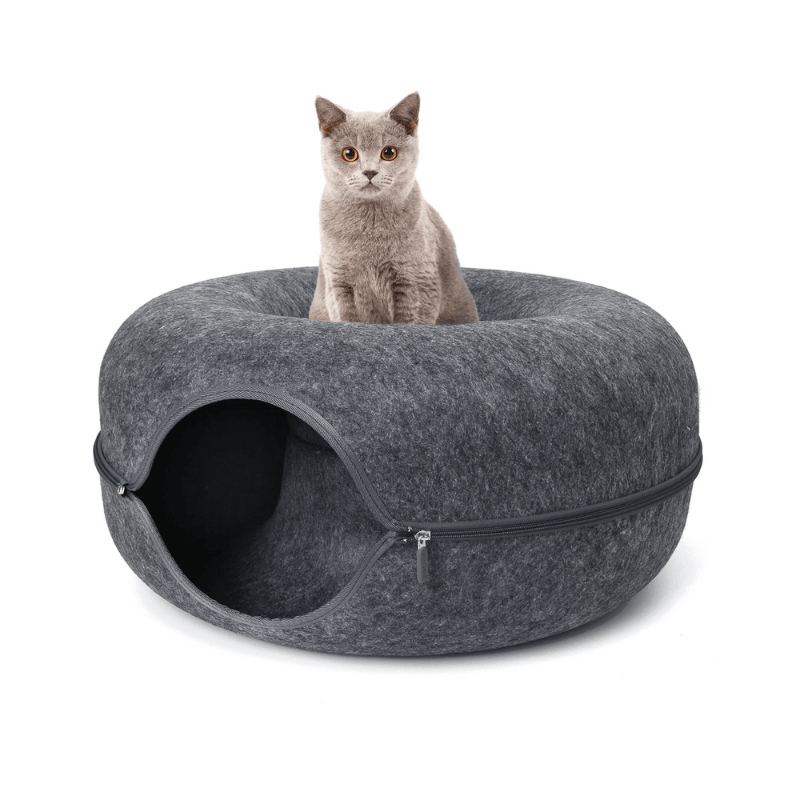 RefugioGatuno - Cama Túnel 3 en 1 Color Gris