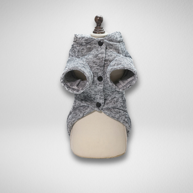 ChicPup Gris - Sudadera de Invierno con Capucha para Mascotas