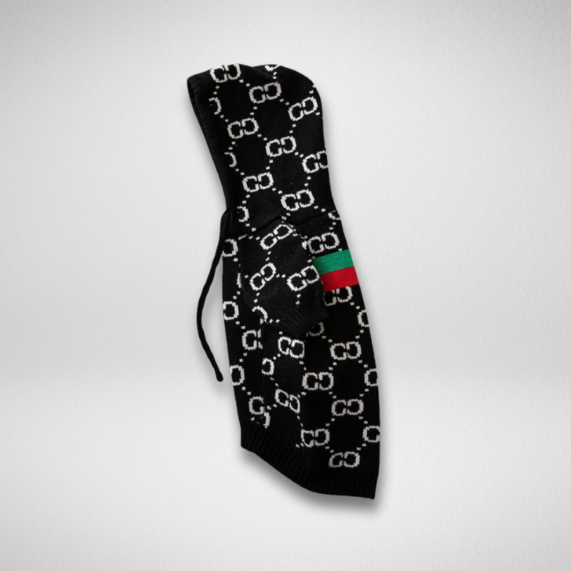 Knitsy Negro - Jersey con Capucha para Mascotas