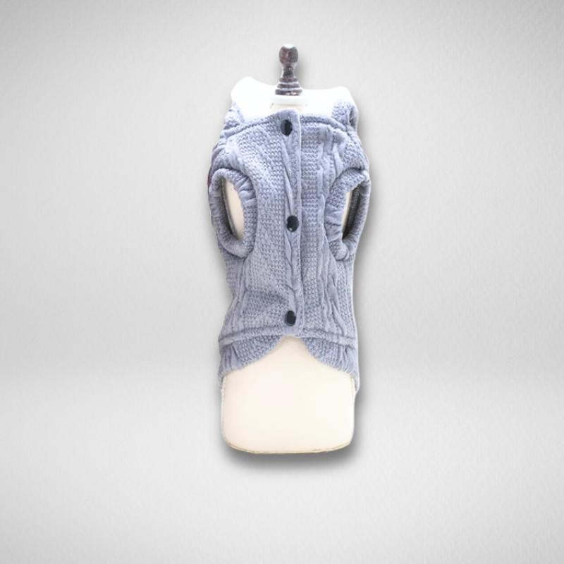 Vivid Gris - Abrigo Elegante de Invierno con Capucha para Mascotas