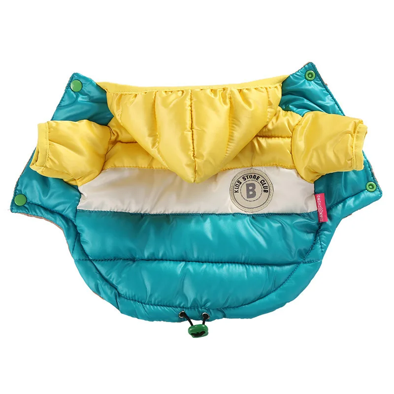 Warmy Azul y Amarillo - Chaqueta Impermeable de Invierno para Mascotas