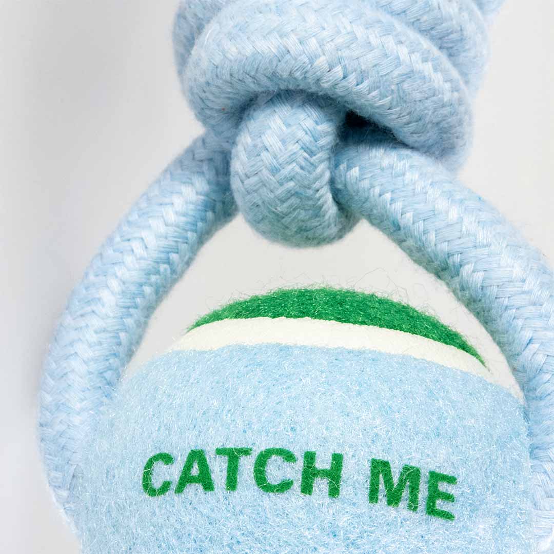 Pelota con Cuerda CATCH ME - Azul/Verde - DogToy
