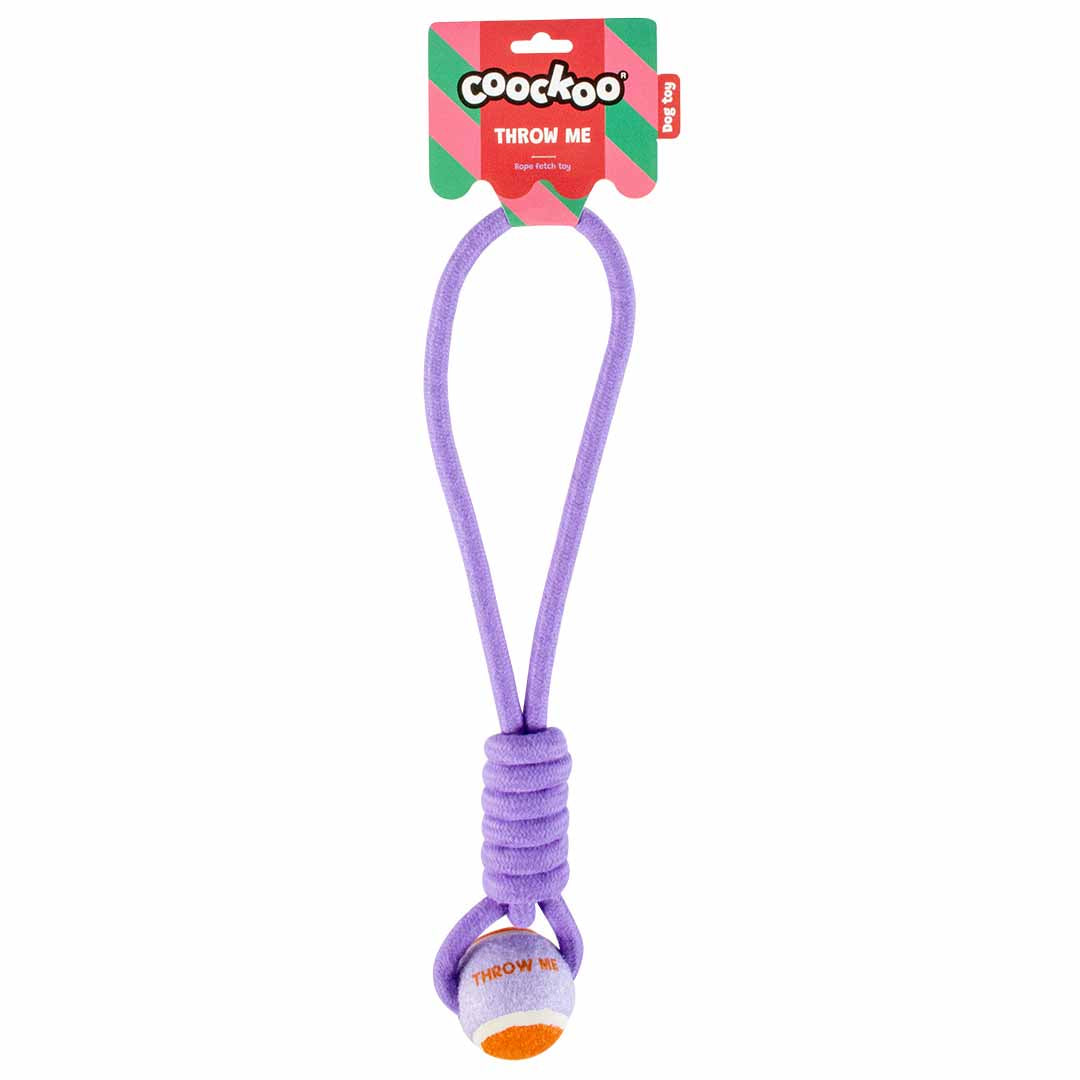 Pelota con Cuerda THROW ME - Lila/Naranja - DogToy