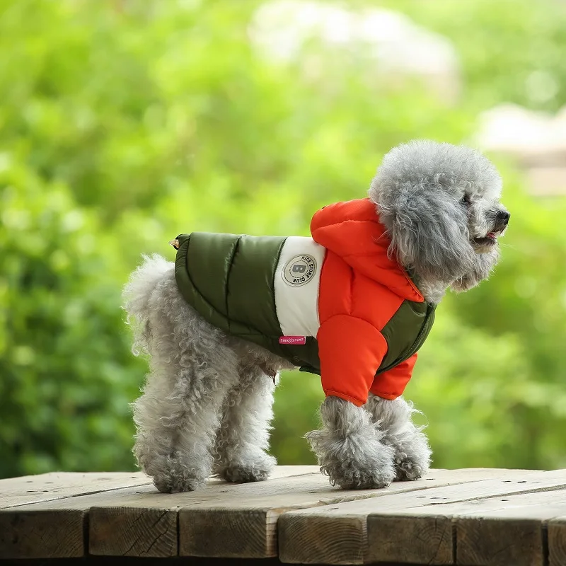Warmy Naranja y Verde - Chaqueta Impermeable de Invierno para Mascotas