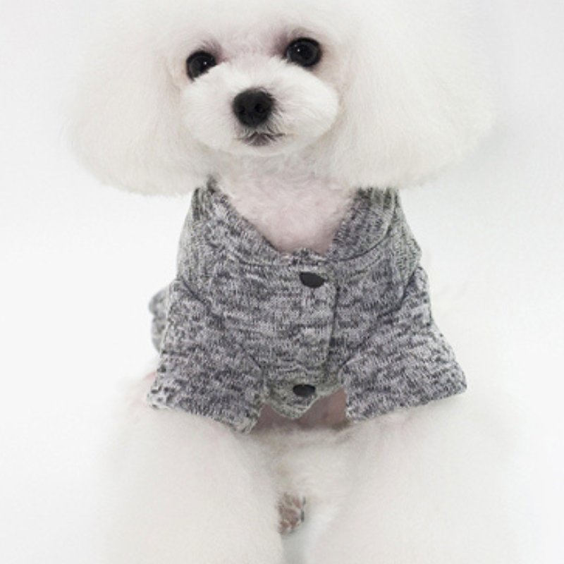 ChicPup Gris - Sudadera de Invierno con Capucha para Mascotas