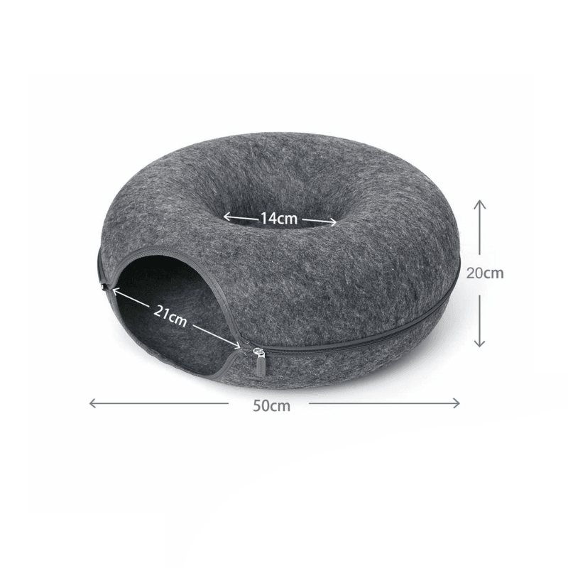 RefugioGatuno - Cama Túnel 3 en 1 Color Gris