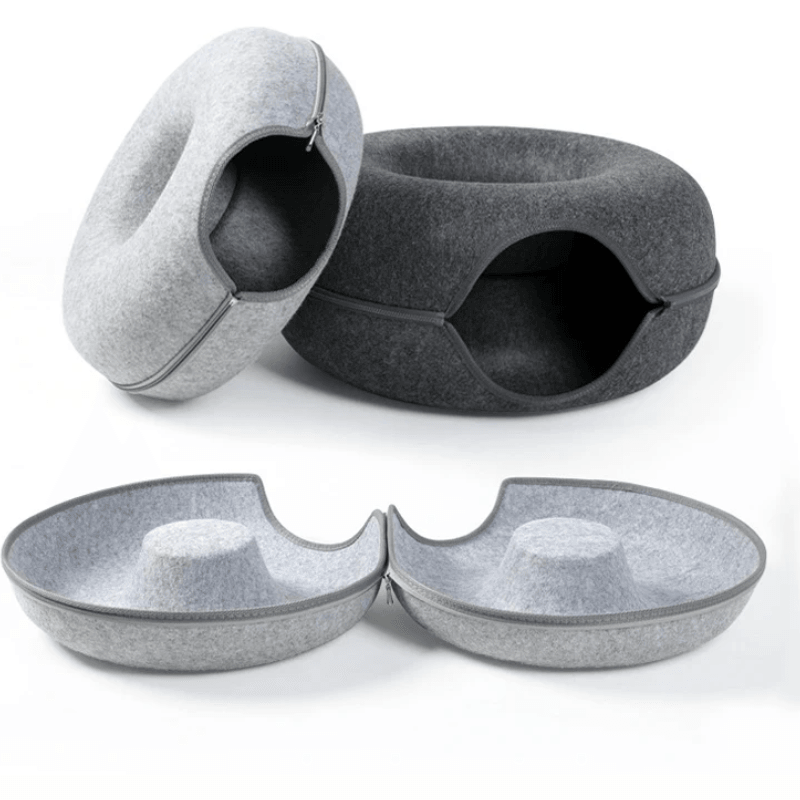 RefugioGatuno - Cama Túnel 3 en 1 Color Gris