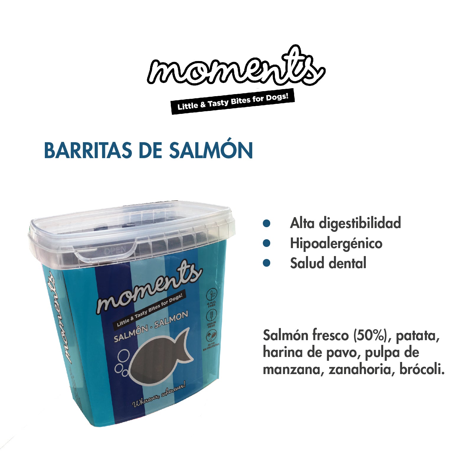 Moments Sticks de Salmón para Perro - Barritas Naturales y Saludables