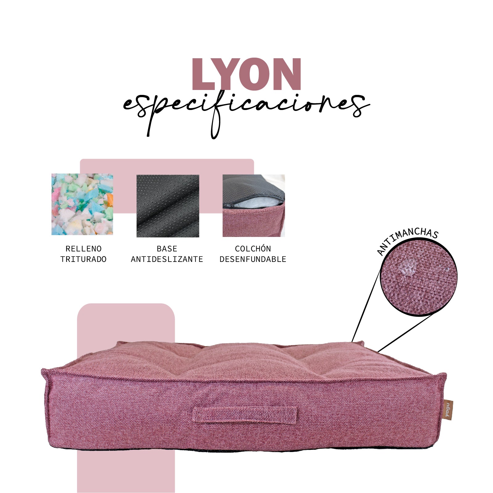 Lyon - Colchón Hermes Rosa YAGU