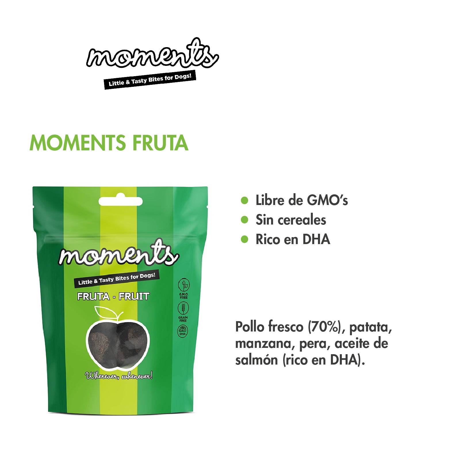 Moments Snacks Dog Pollo & Fruta - 60g