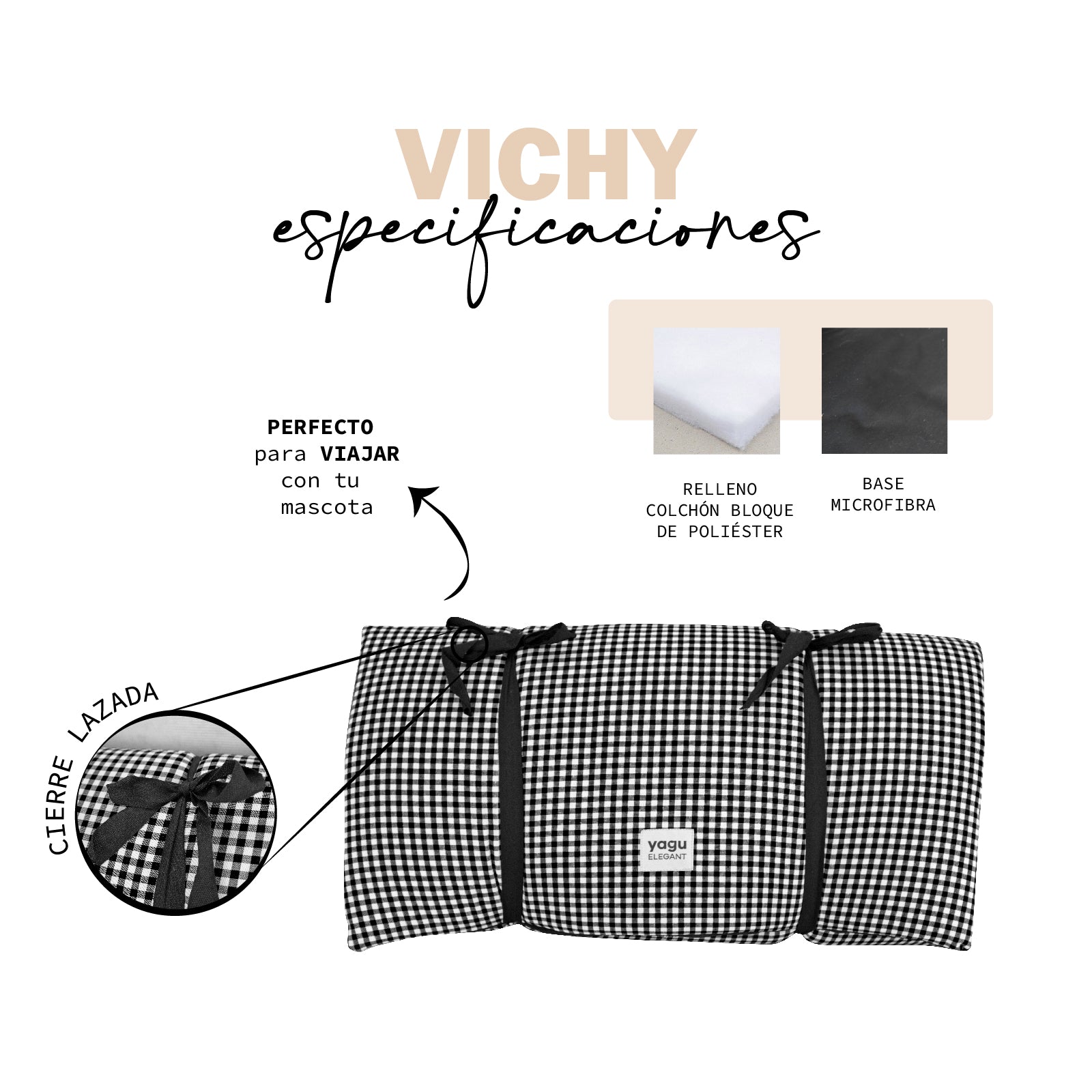 Vichy - Colchón Zenda Negro YAGU