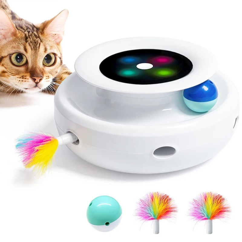 PouncePlay - Juguete Inteligente 3 en 1 para Gatos