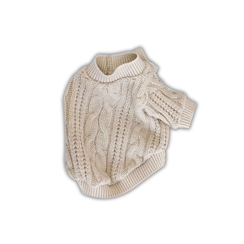 Wooly Beige Jasmine - Suéter de Punto para Mascotas