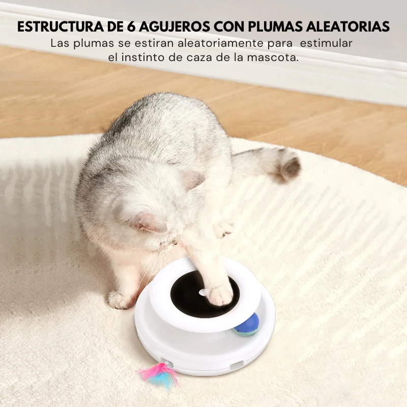 PouncePlay - Juguete Inteligente 3 en 1 para Gatos