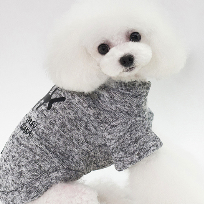 ChicPup Gris - Sudadera de Invierno con Capucha para Mascotas