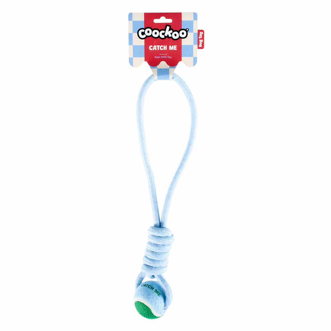 Pelota con Cuerda CATCH ME - Azul/Verde - DogToy