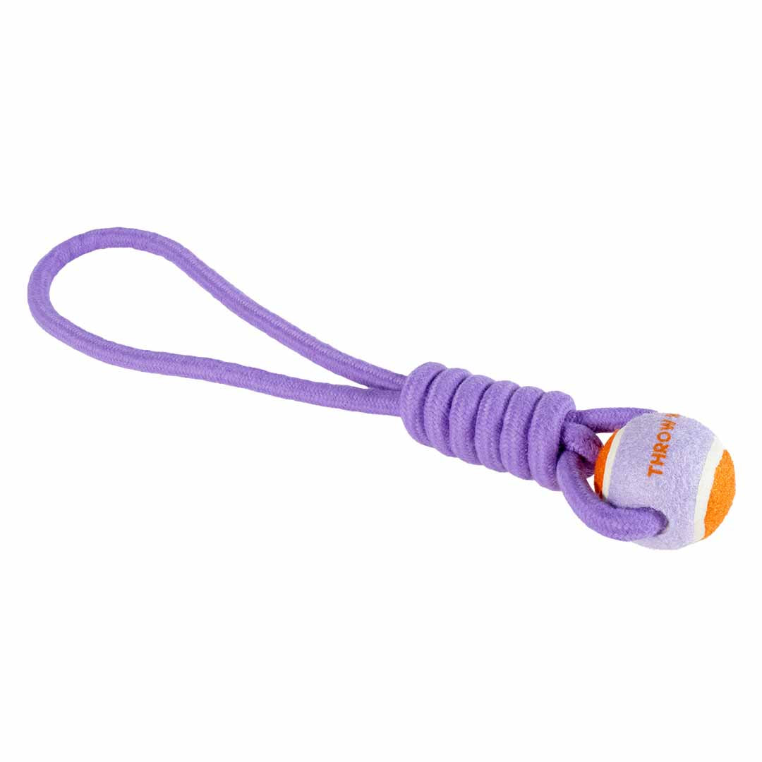 Pelota con Cuerda THROW ME - Lila/Naranja - DogToy