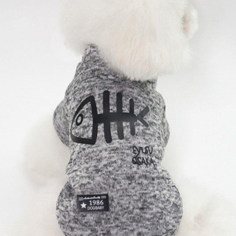 ChicPup Gris - Sudadera de Invierno con Capucha para Mascotas
