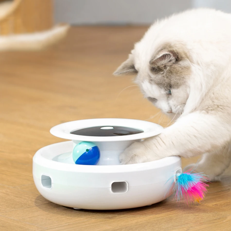 PouncePlay - Juguete Inteligente 3 en 1 para Gatos